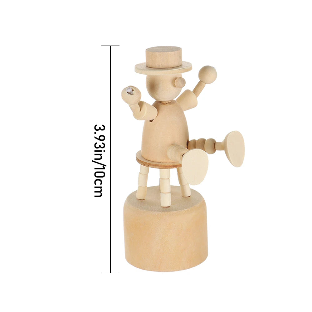 Wooden Animal Ornaments – Mini Movable Desktop Figurine Puppet Toy & Home Decoration Gift