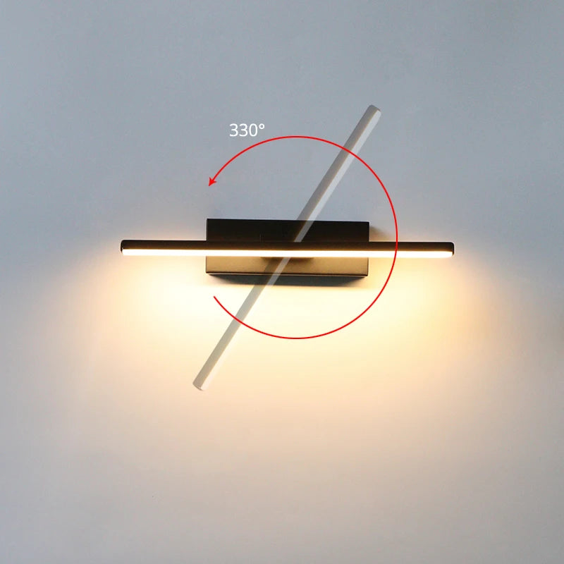 Rotatable LED Wall Lamp – Adjustable 330° Aluminum Light for Bedroom & Study