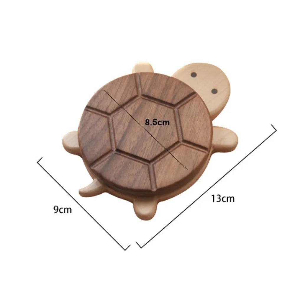 Black Walnut Solid Wood Turtle Coaster – Cute Anti-Scald Tea & Tableware Mat
