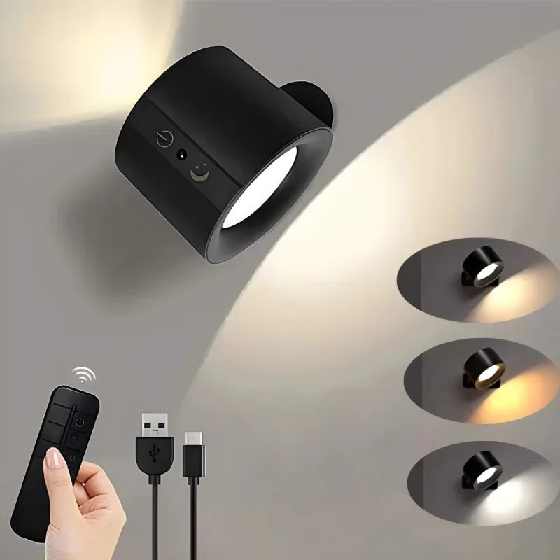 LED Magnetic Wall Lamp – Rotatable Up & Down Night Light for Bedroom and Living Room