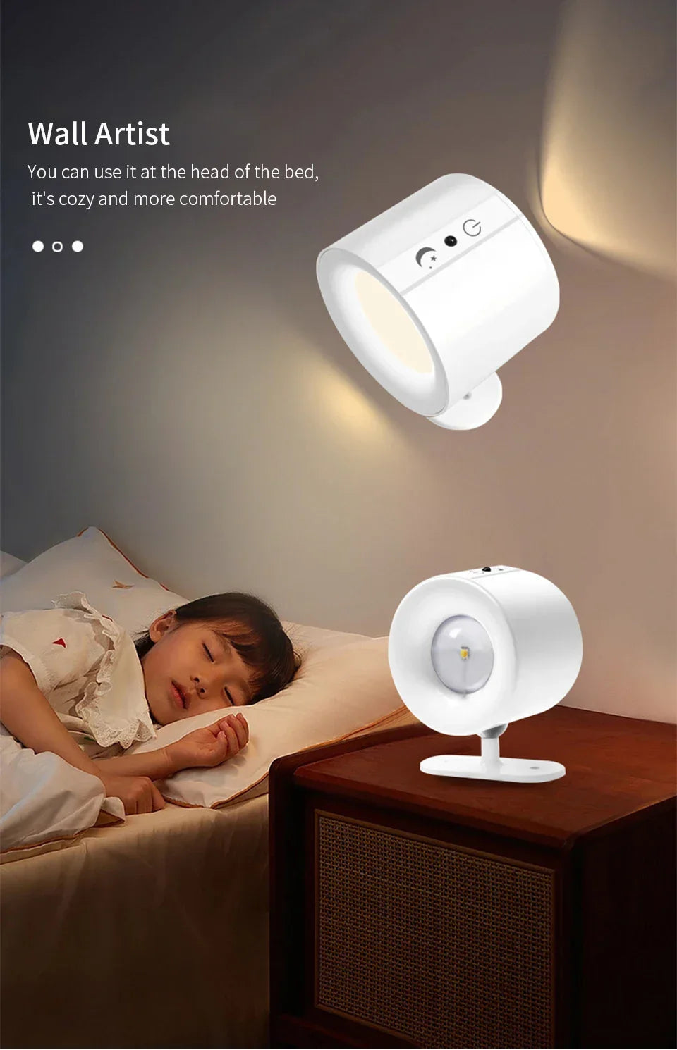LED Magnetic Wall Lamp – Rotatable Up & Down Night Light for Bedroom and Living Room