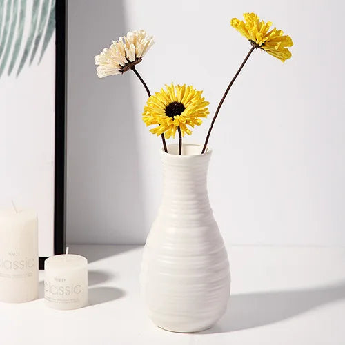 Nordic Plastic Vase – Small Modern Flower Pot for Home & Living Room Decor