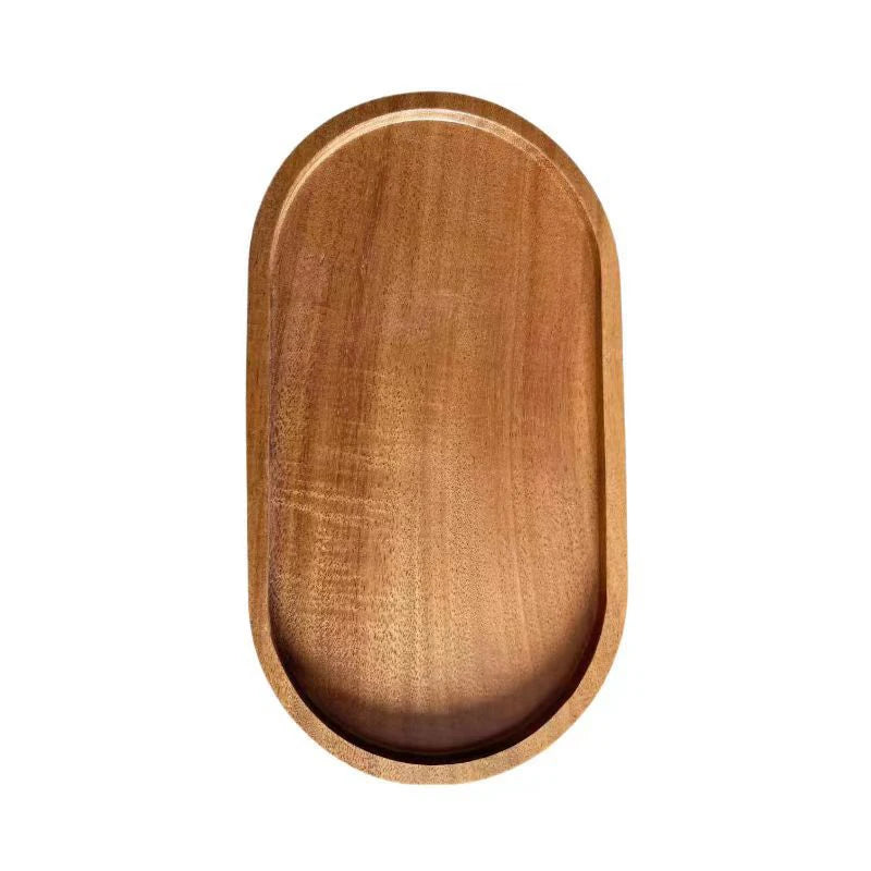Solid Wood Tableware Tray – Japanese-Style Round & Rectangle Dessert, Snack & Tea Board