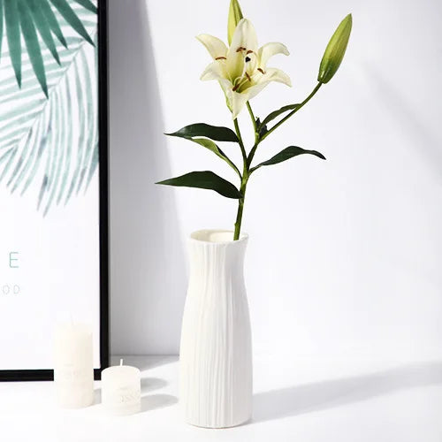 Nordic Plastic Vase – Small Modern Flower Pot for Home & Living Room Decor