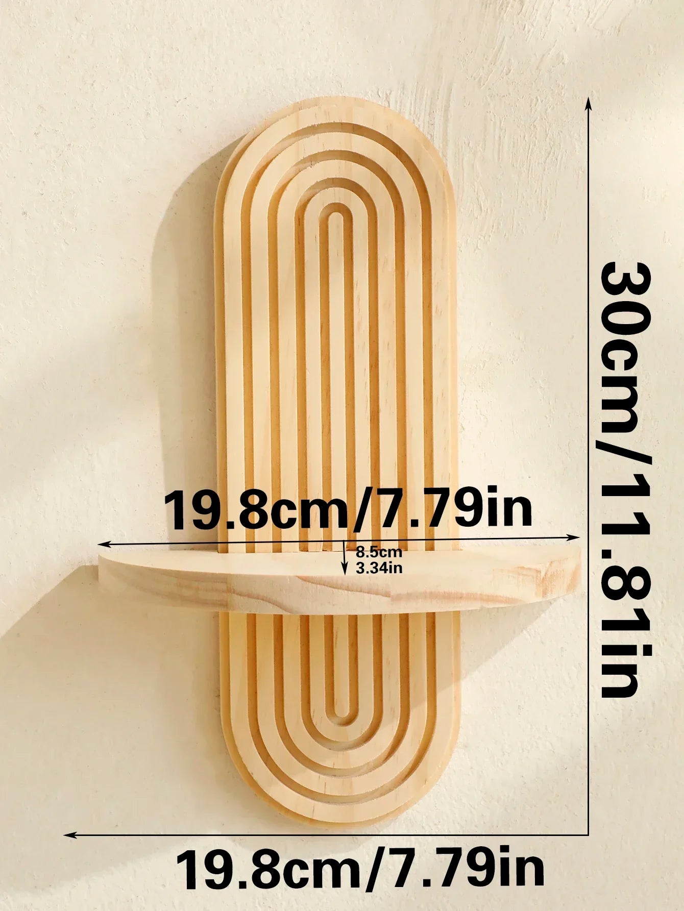 Wooden Wall Mounted Storage Rack – Boho Style Display Shelves for Modern Home Decor