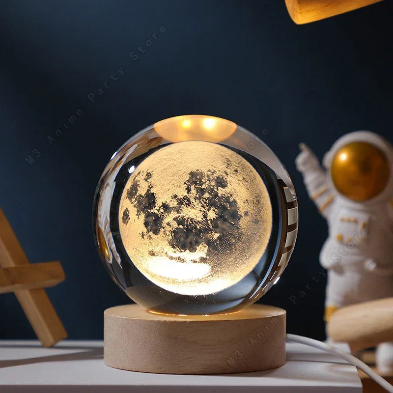 Minimalist Solar System Crystal Table Lamp