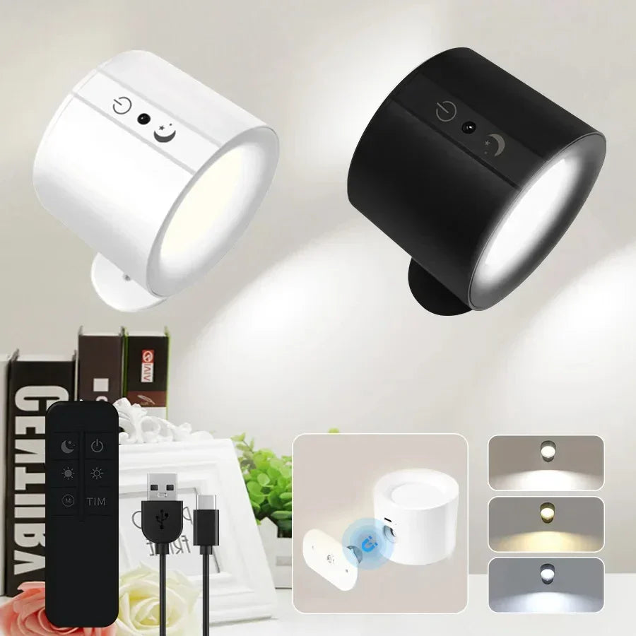 LED Magnetic Wall Lamp – Rotatable Up & Down Night Light for Bedroom and Living Room