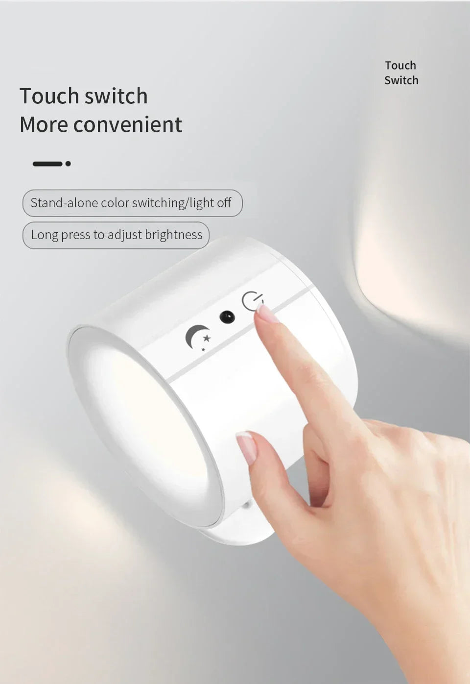 LED Magnetic Wall Lamp – Rotatable Up & Down Night Light for Bedroom and Living Room