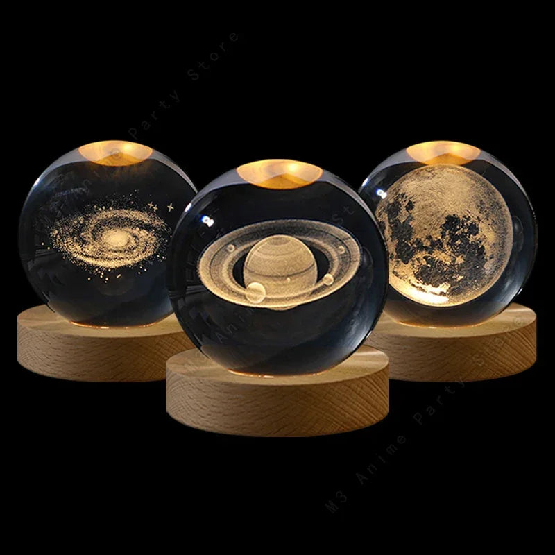 Minimalist Solar System Crystal Table Lamp