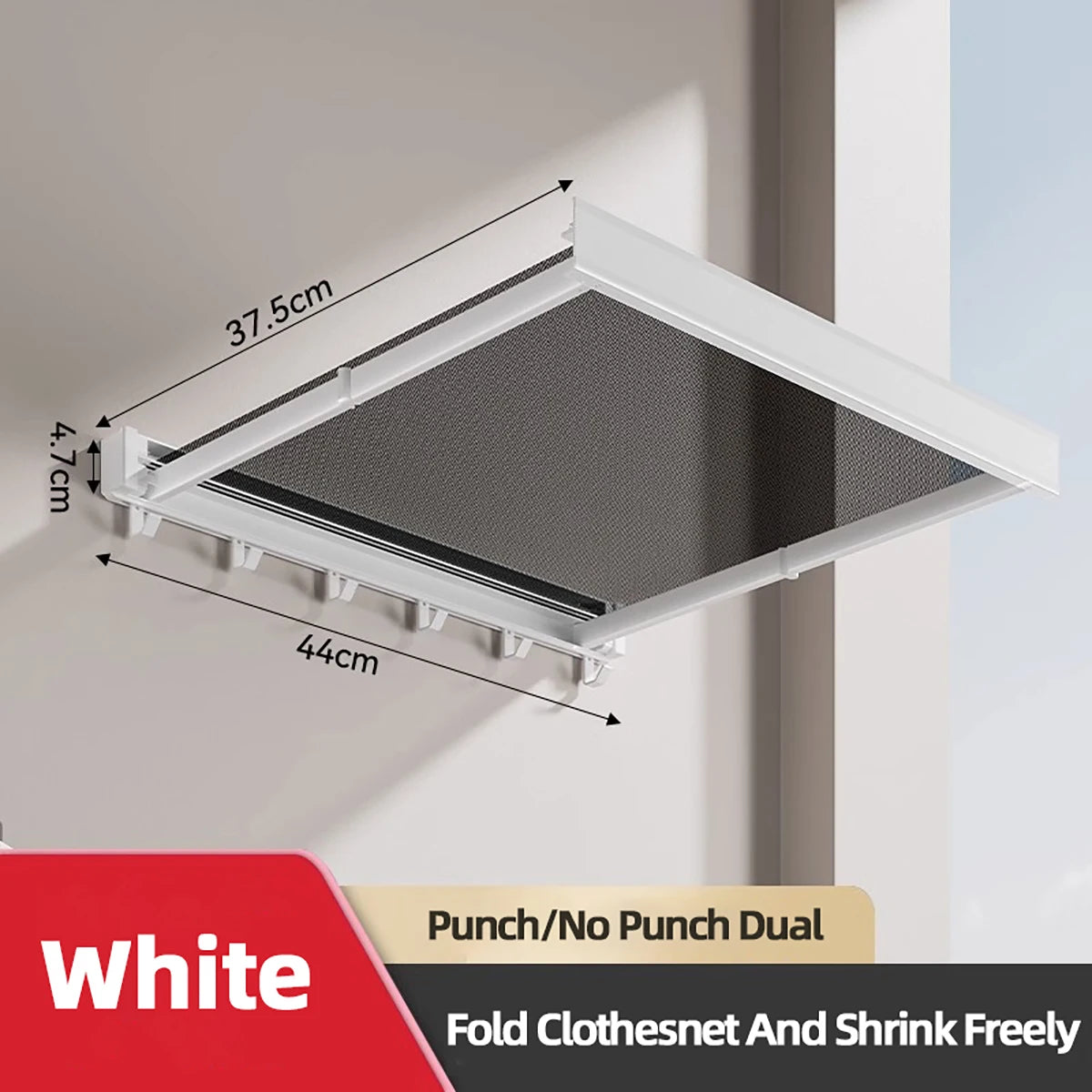 Foldable Clothes & Hat Rack with Hooks – Space-Saving Aluminum Organizer for Bathroom & Balcony