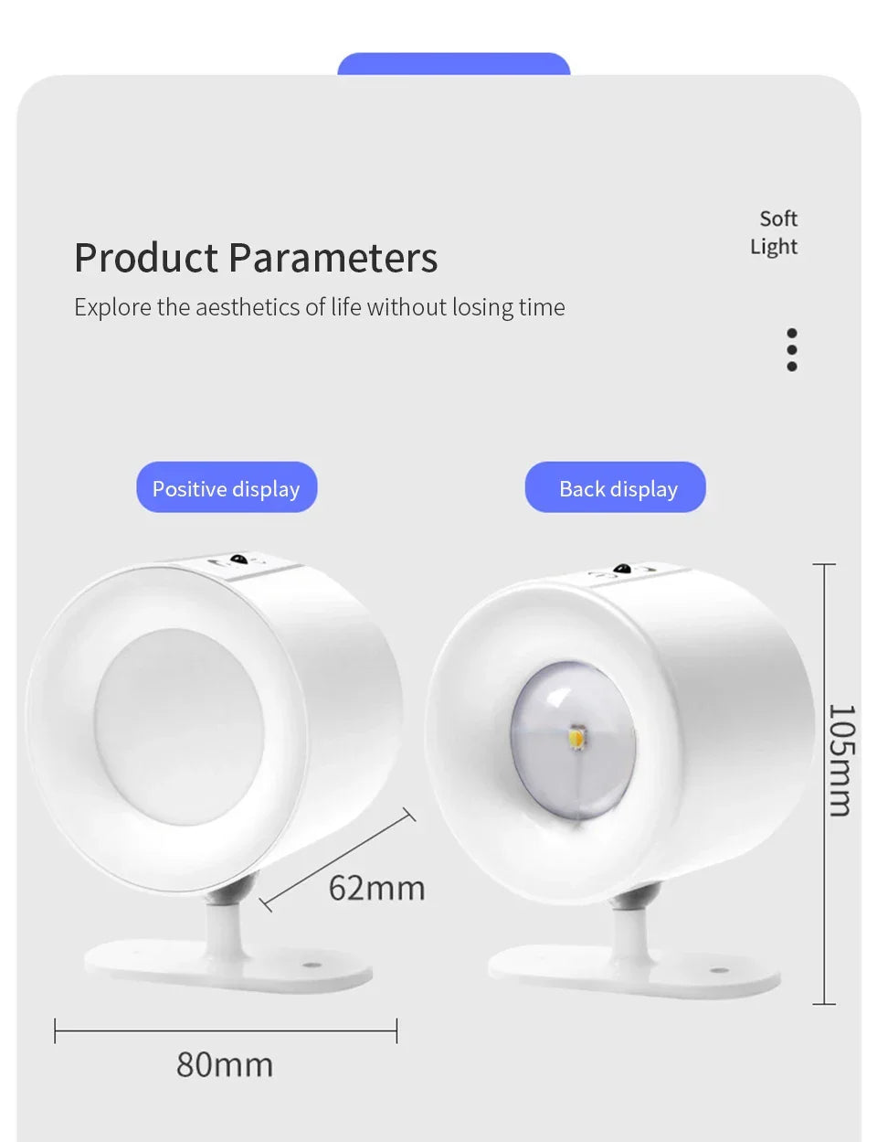 LED Magnetic Wall Lamp – Rotatable Up & Down Night Light for Bedroom and Living Room