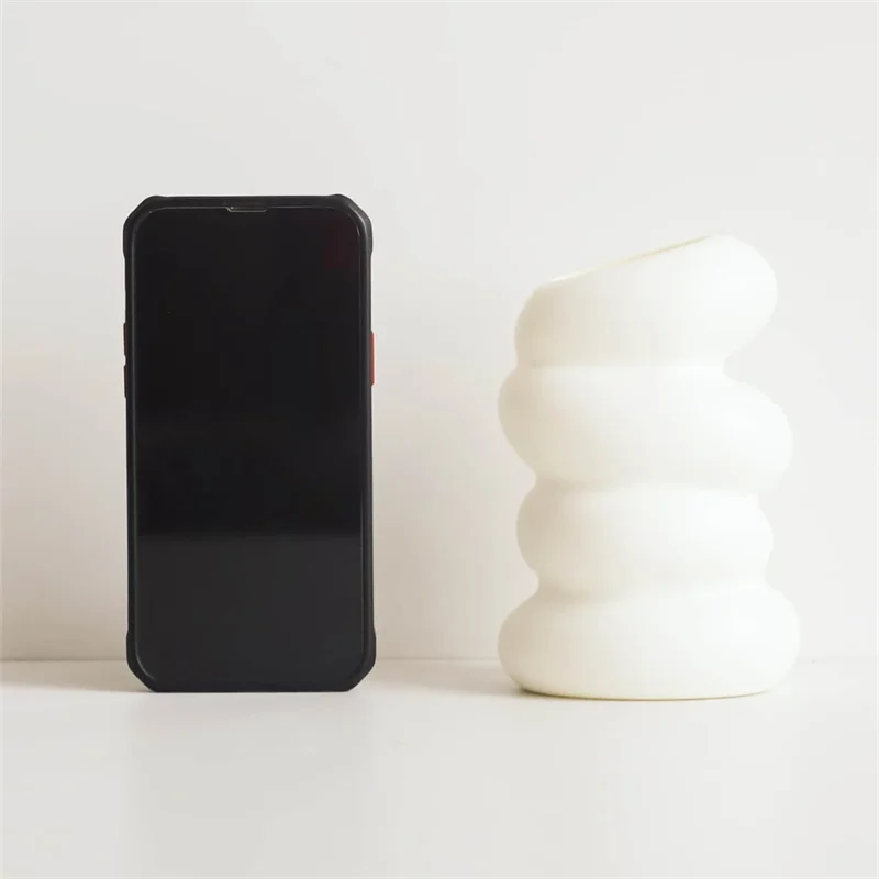 Plastic Spiral White Vase – Nordic Modern Flower Arrangement Decor
