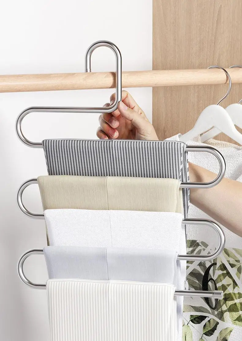 5-Layer Multi-Functional Clothes Hanger – Non-Slip Pant & Cloth Storage Rack
