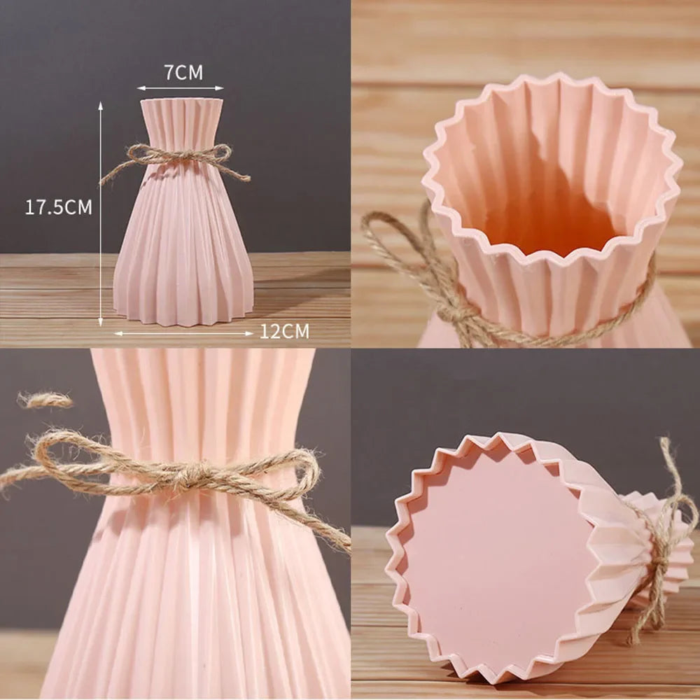 Creative Origami Vase – Modern Folding Plastic Flower Vase for Dry Arrangements