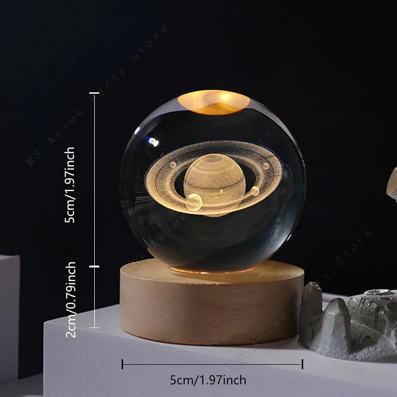 Minimalist Solar System Crystal Table Lamp