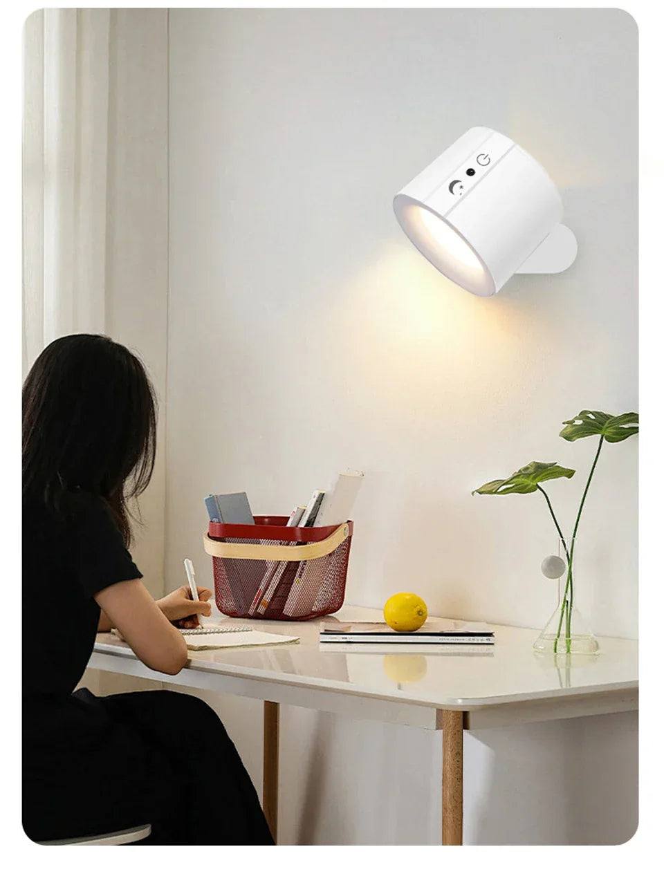 LED Magnetic Wall Lamp – Rotatable Up & Down Night Light for Bedroom and Living Room