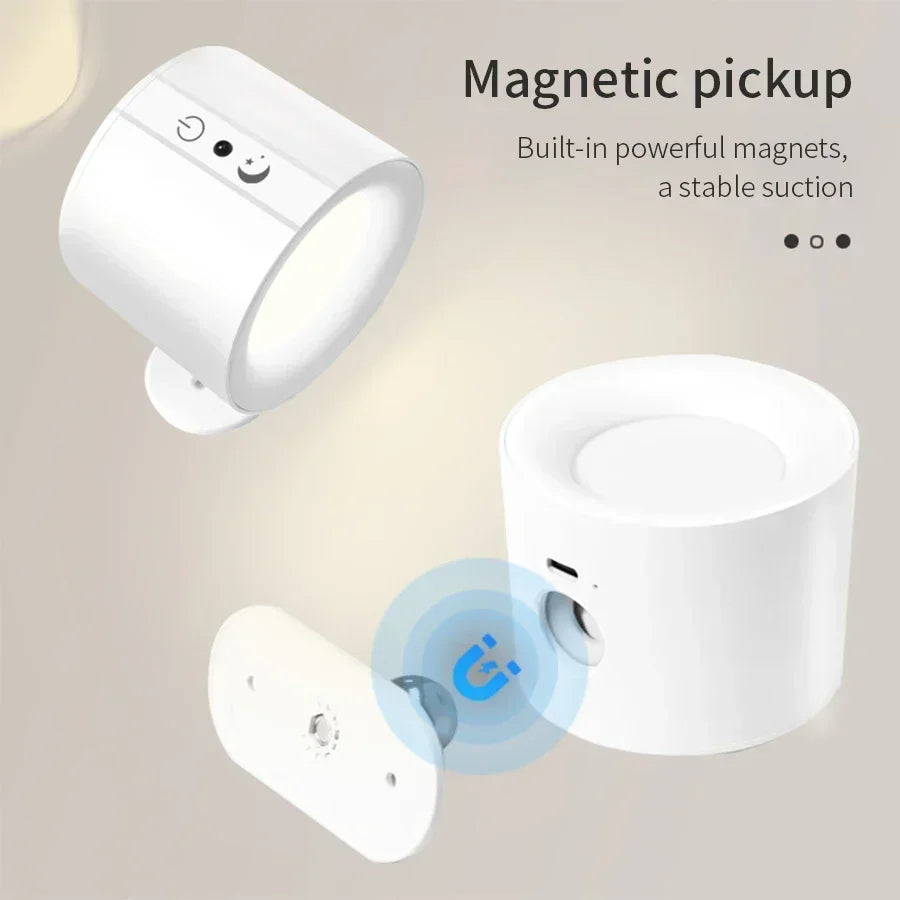 LED Magnetic Wall Lamp – Rotatable Up & Down Night Light for Bedroom and Living Room