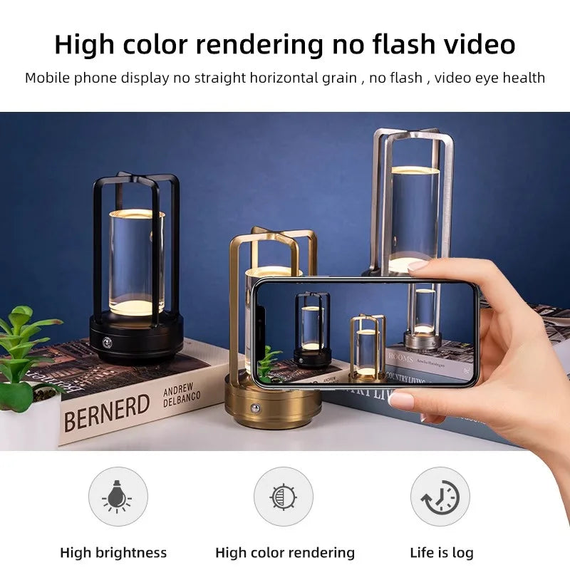 LED Touch Dimmable Table Lamp – Rechargeable Plastic Desk & Bedside Lamp