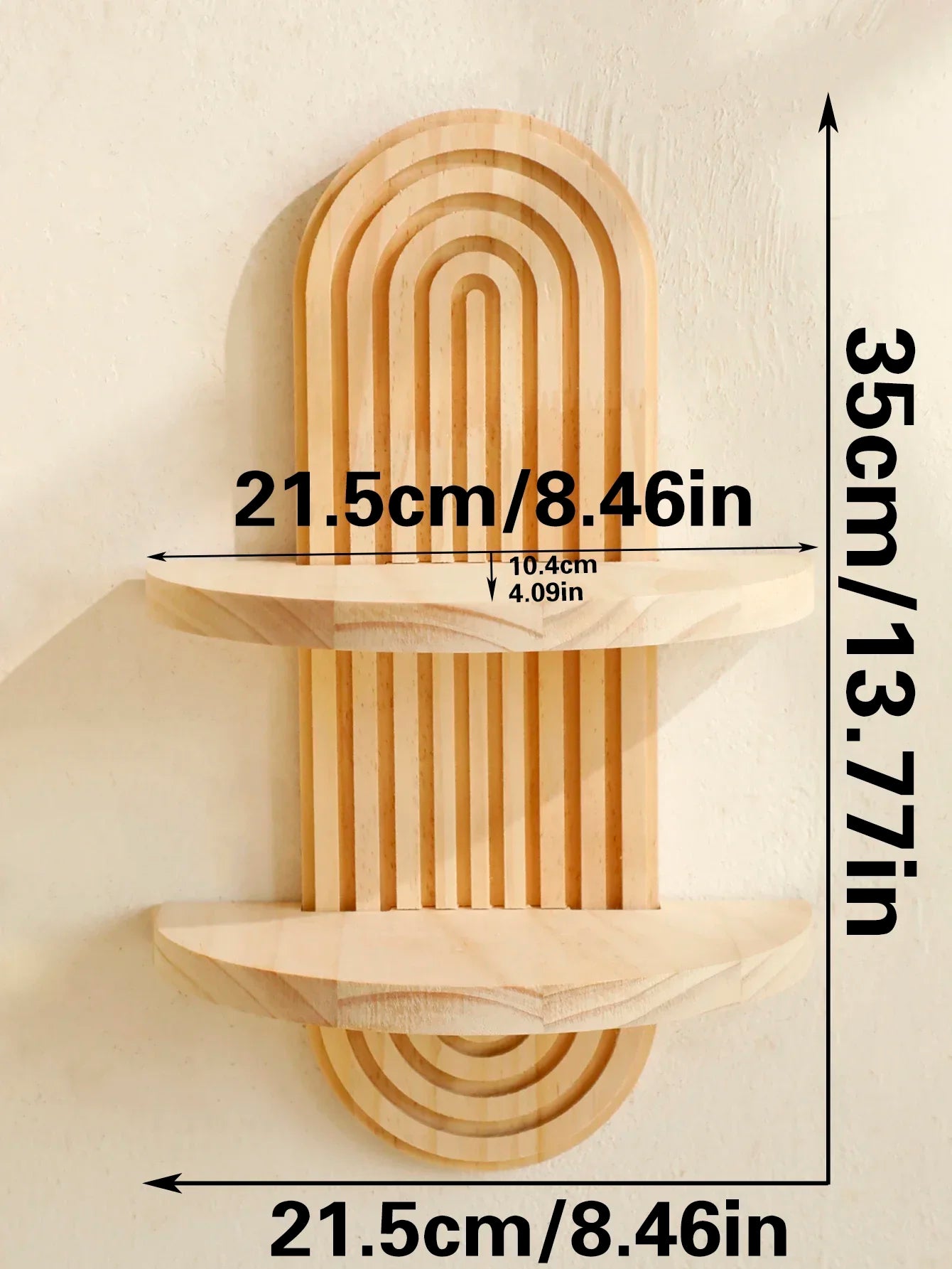 Wooden Wall Mounted Storage Rack – Boho Style Display Shelves for Modern Home Decor