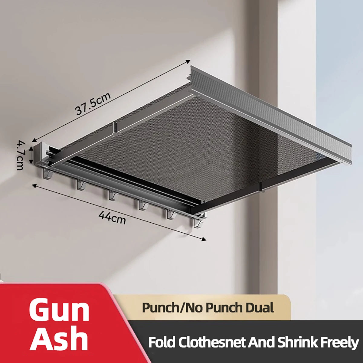 Foldable Clothes & Hat Rack with Hooks – Space-Saving Aluminum Organizer for Bathroom & Balcony