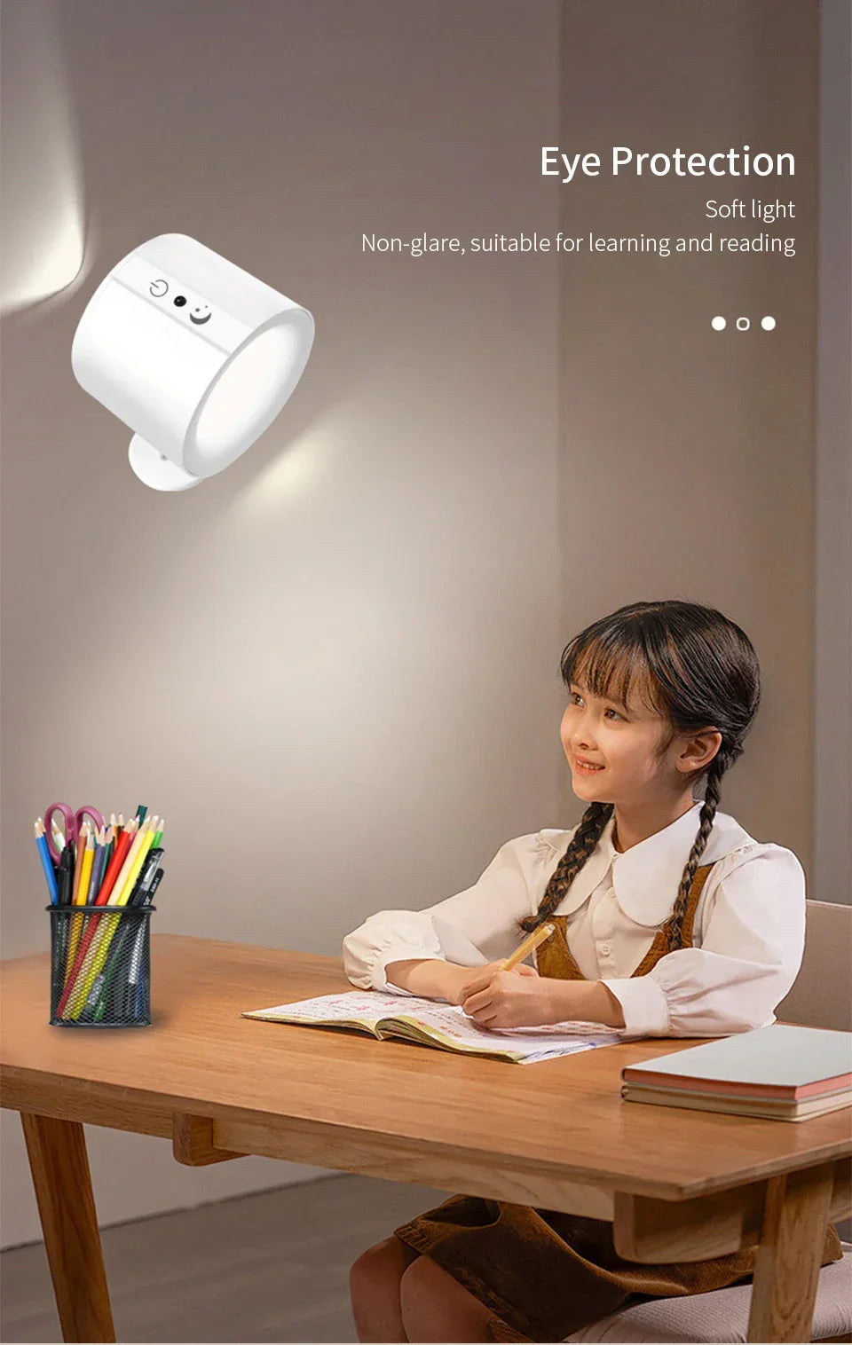 LED Magnetic Wall Lamp – Rotatable Up & Down Night Light for Bedroom and Living Room