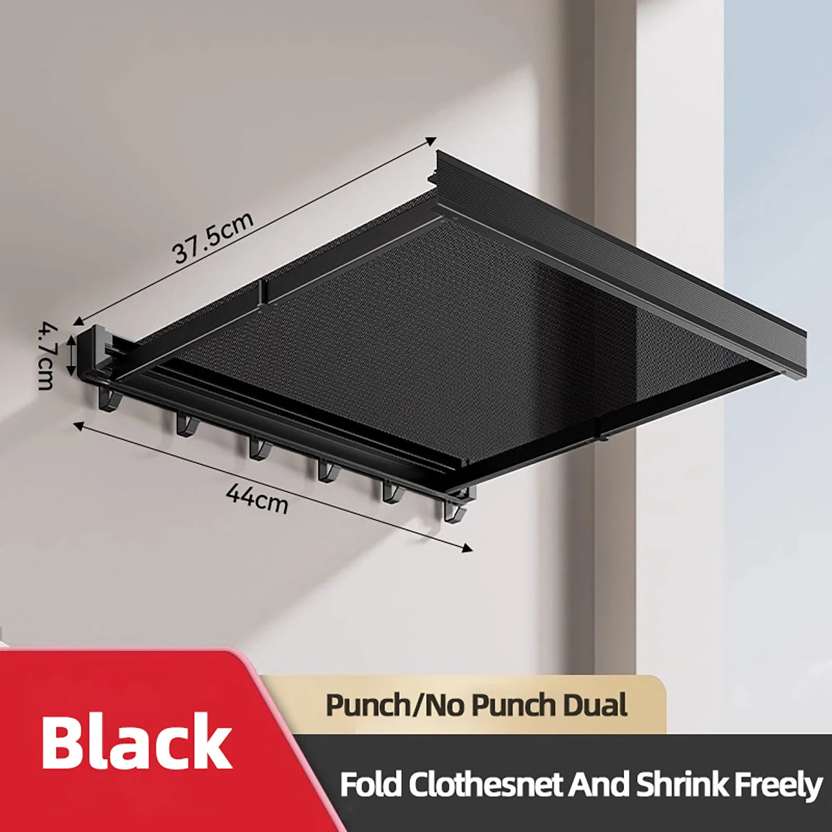 Foldable Clothes & Hat Rack with Hooks – Space-Saving Aluminum Organizer for Bathroom & Balcony