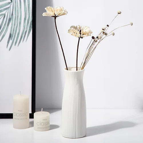 Nordic Plastic Vase – Small Modern Flower Pot for Home & Living Room Decor