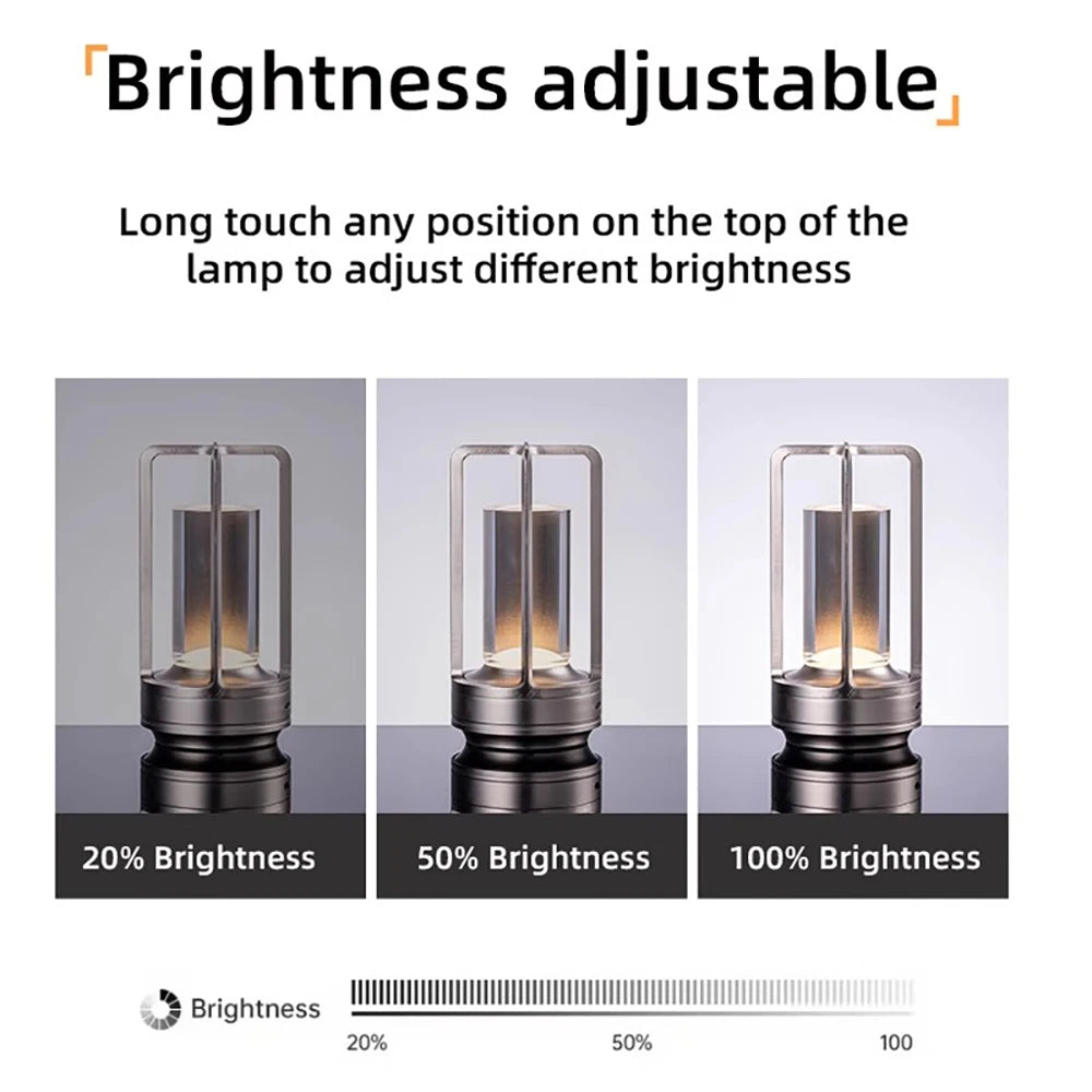 LED Touch Dimmable Table Lamp – Rechargeable Plastic Desk & Bedside Lamp