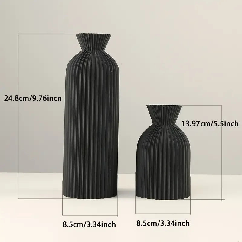 Elegant Black Plastic Vase – Boho Chic Home & Office Decorative Centerpiece