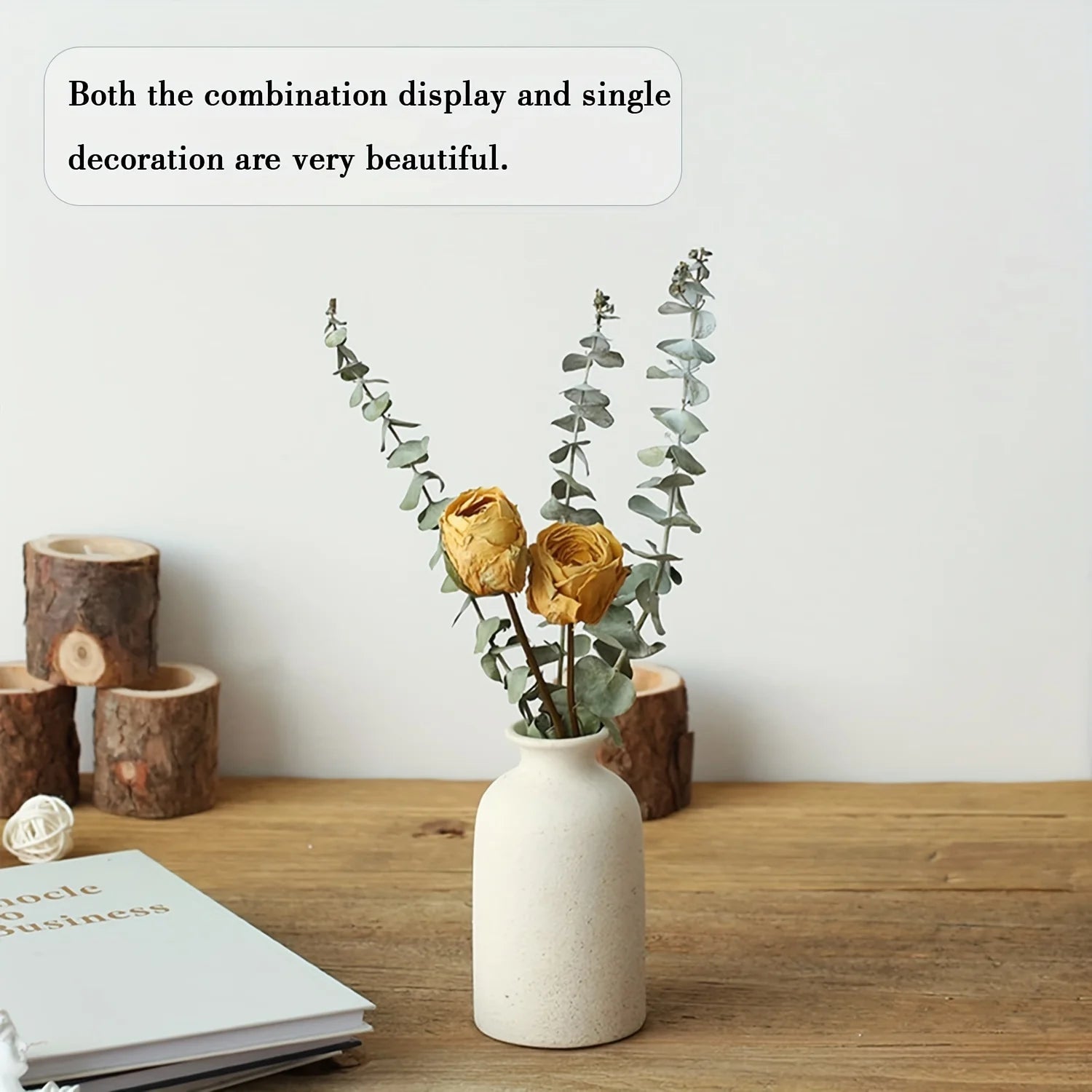 Set of 3 Ceramic Vases – Rustic & Modern Farmhouse Home Decor