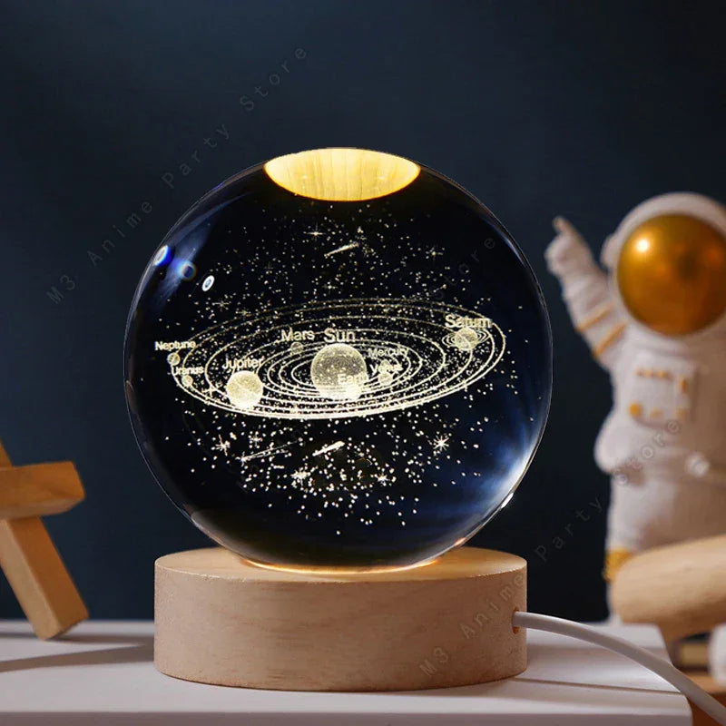 Minimalist Solar System Crystal Table Lamp