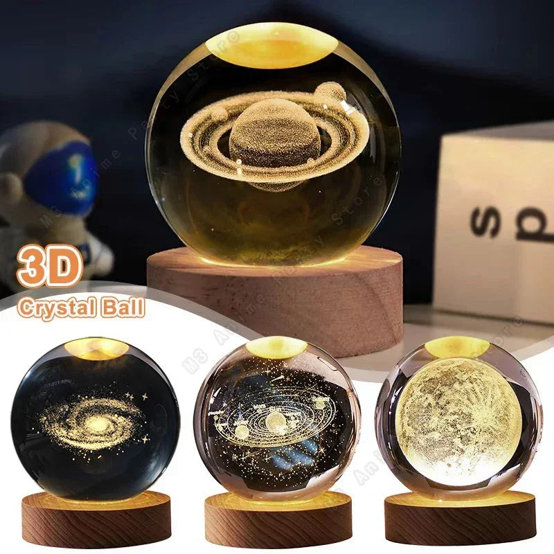 Minimalist Solar System Crystal Table Lamp