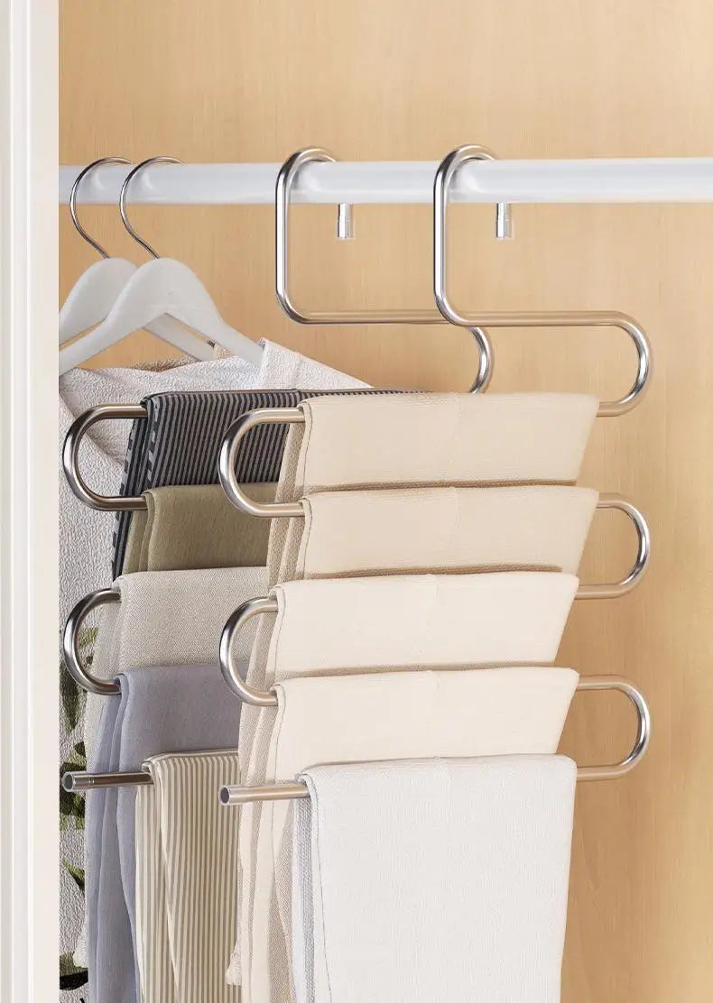 5-Layer Multi-Functional Clothes Hanger – Non-Slip Pant & Cloth Storage Rack