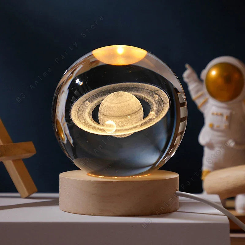 Minimalist Solar System Crystal Table Lamp