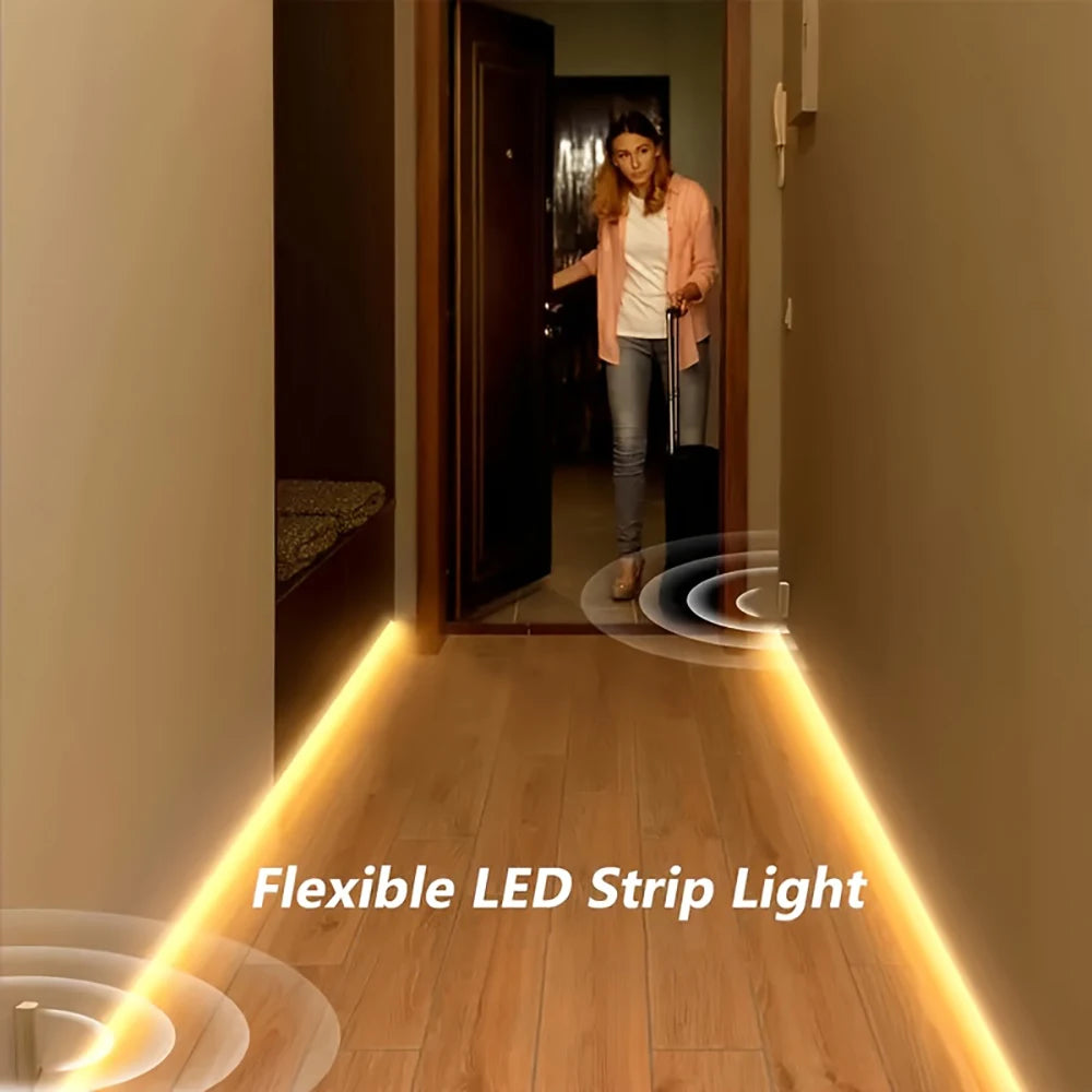 Motion Sensor LED Strip Lights – Battery-Powered COB 320 LEDs/m for Stairs, Bedroom & Closet
