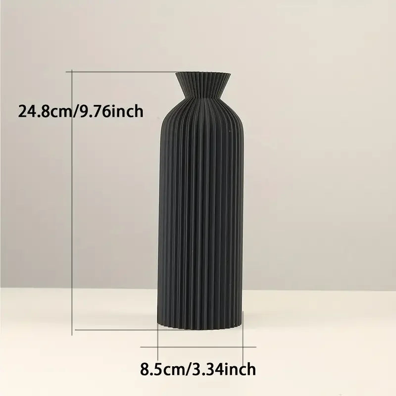 Elegant Black Plastic Vase – Boho Chic Home & Office Decorative Centerpiece
